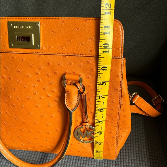 Bundle! Michael Kors Burnt Orange Ostrich 2 Way Satchel W/ MATCHING WALLET! - Picture 16 of 16